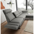ECKSOFA  in Flachgewebe Hellgrau  279-327/176-217 cm  - Hellgrau/Schwarz, Design, Textil/Metall (279-327/176-217cm) - Dieter Knoll