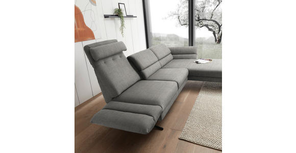 ECKSOFA  in Flachgewebe Hellgrau  279-327/176-217 cm  - Hellgrau/Schwarz, Design, Textil/Metall (279-327/176-217cm) - Dieter Knoll