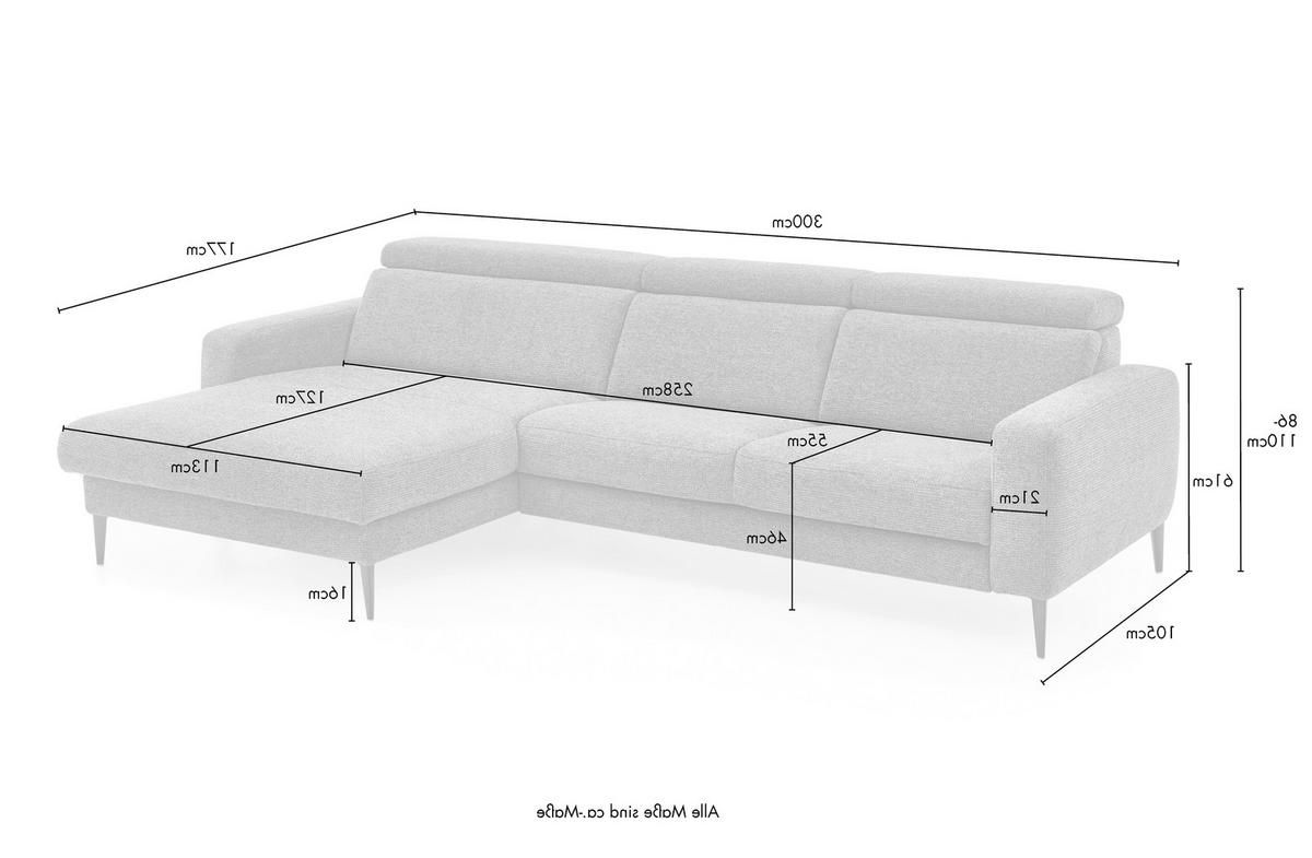 ECKSOFA Grün Chenille  - Schwarz/Grün, KONVENTIONELL, Textil/Metall (177/300cm) - Valdera