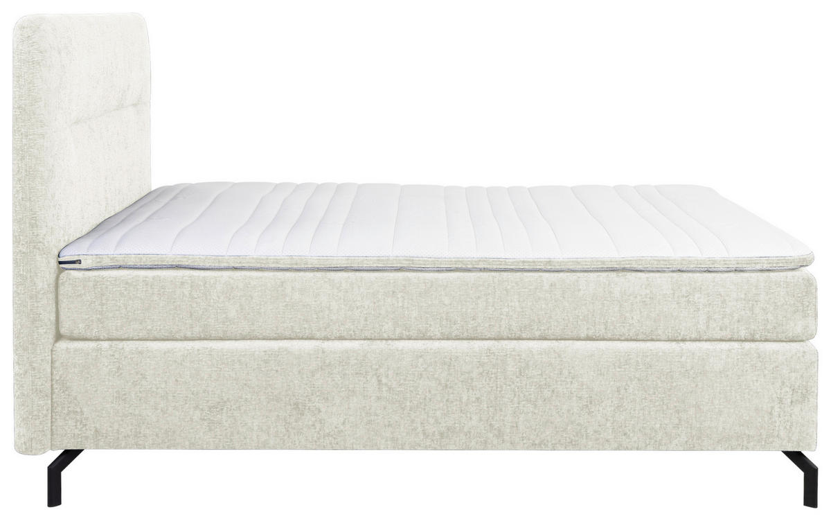 BOXSPRINGBETT 140/200 cm  in Greige  - Greige/Schwarz, Design, Textil/Metall (140/200cm) - Esposa