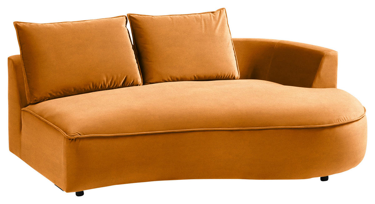 BIGSOFA in Samt Rostfarben  - Rostfarben/Schwarz, Design, Kunststoff/Textil (154/82/322cm) - home24
