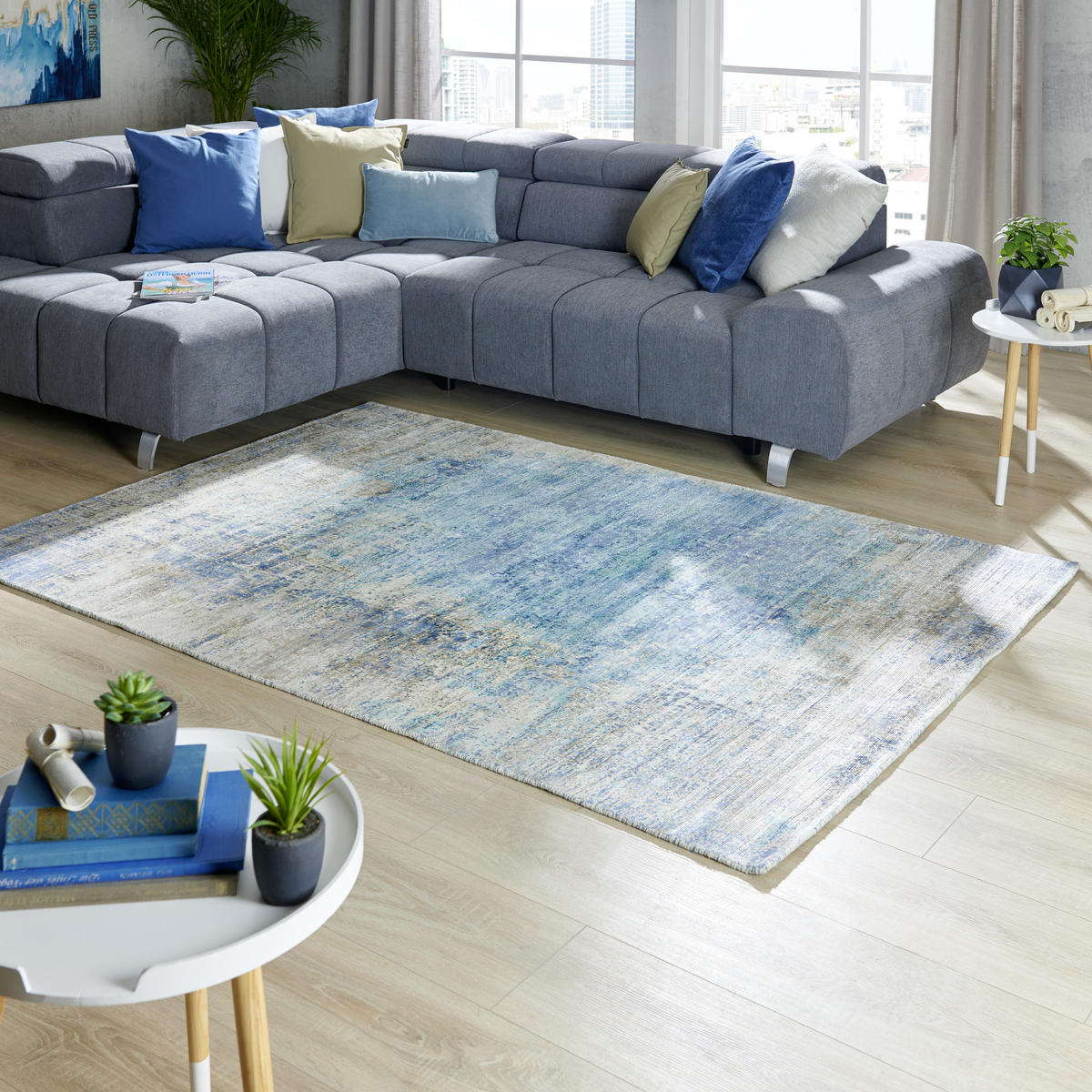 TAPIS D'ORIENT 80/150 cm Sky Dancer Blau  - Blau, Trend, Textil (80/150cm) - Cazaris