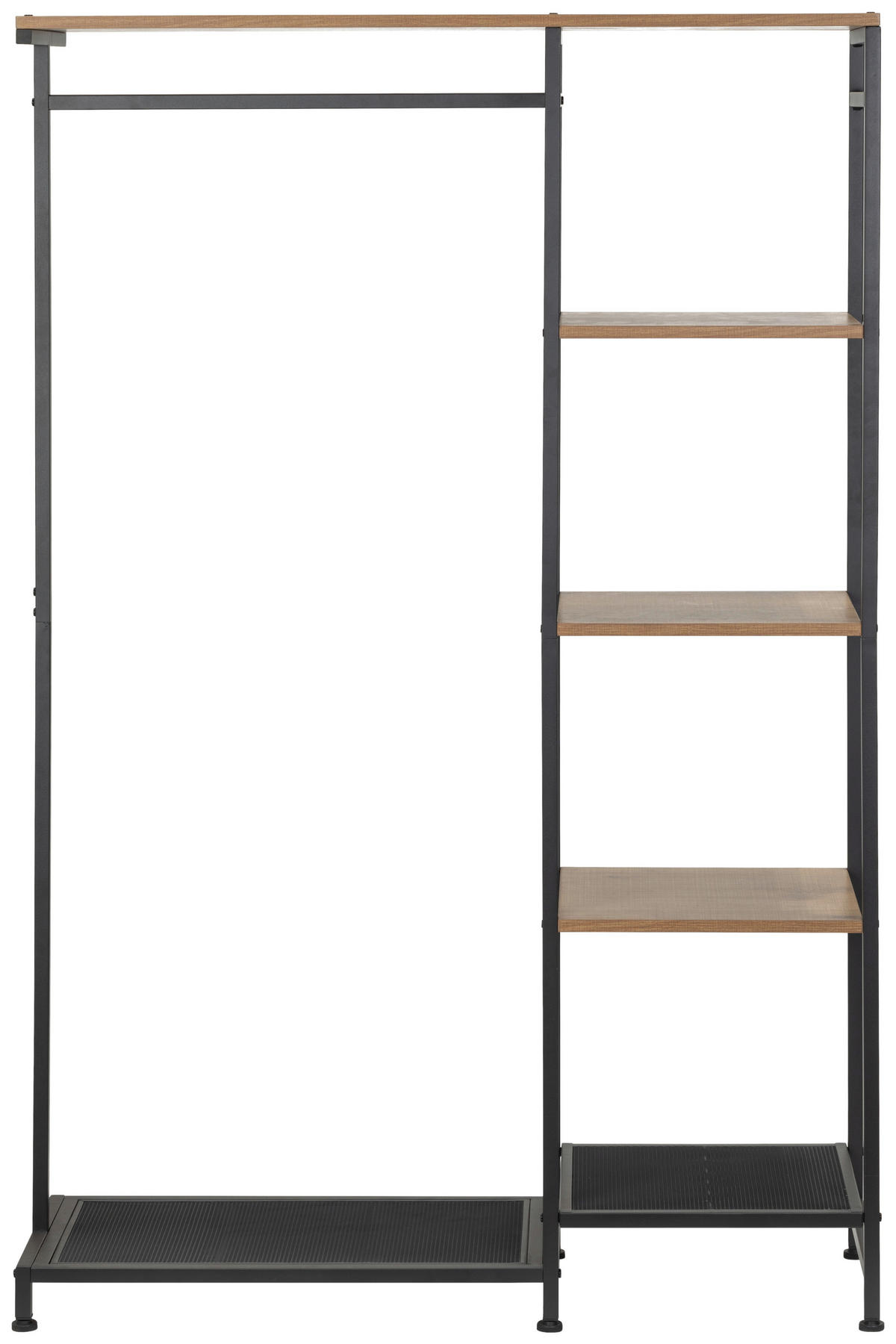 GARDEROBENSTÄNDER in Naturfarben, Schwarz 100/165/36 cm   - Schwarz/Naturfarben, MODERN, Holzwerkstoff/Metall (100/165/36cm) - PBJ
