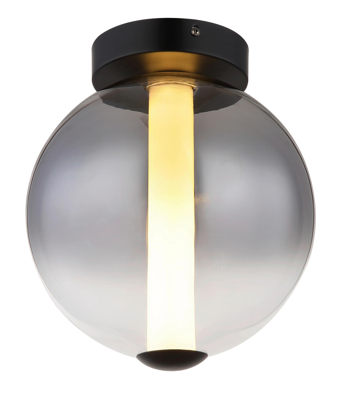 LED-DECKENLEUCHTE 25/28,5 cm   - Opal/Schwarz, Design, Glas/Kunststoff (25/28,5cm) - Globo