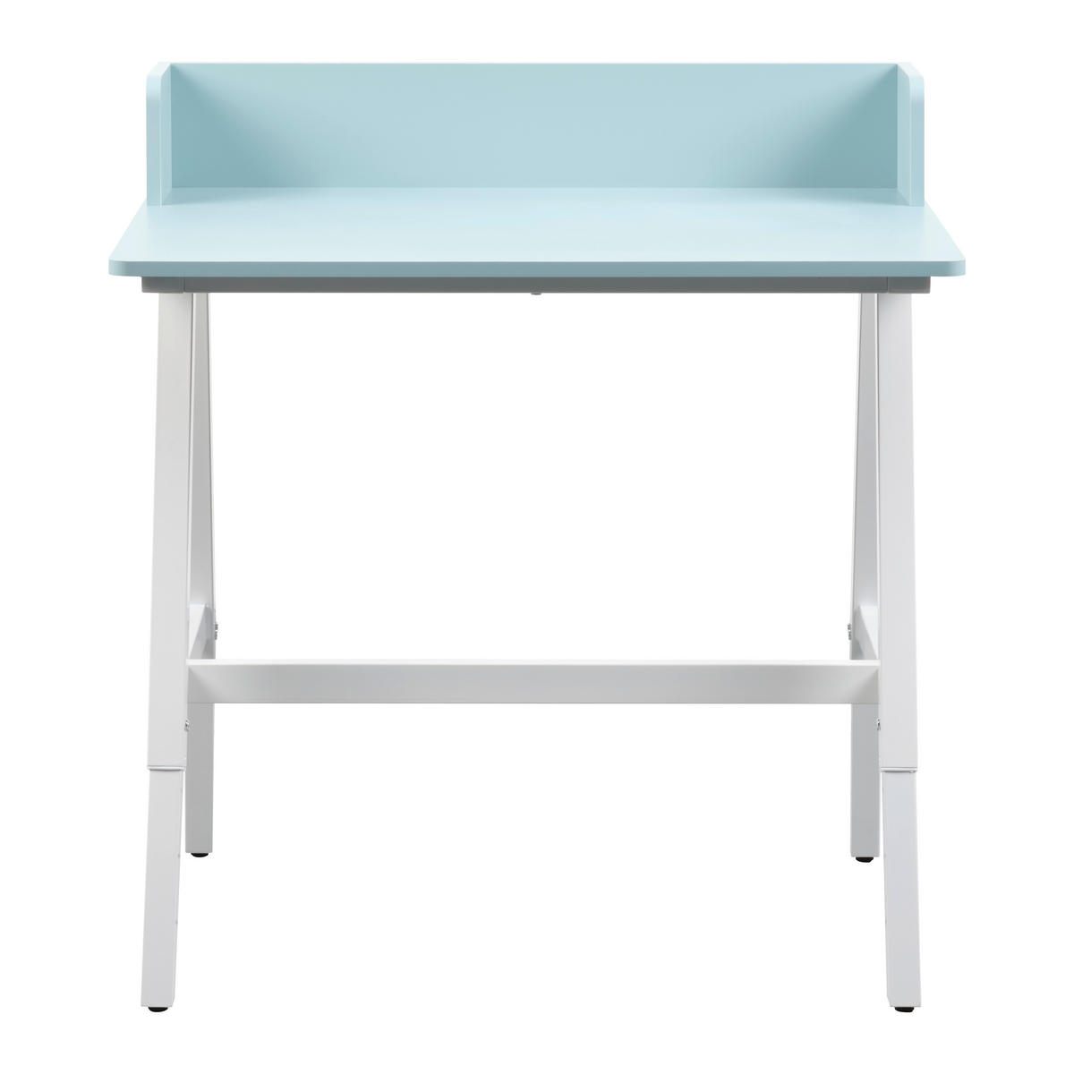 PISAĆI STOL  bijela, svijetlo plava  metal  - bijela/svijetlo plava, Moderno, drvni materijal/metal (80/54-85/60cm)