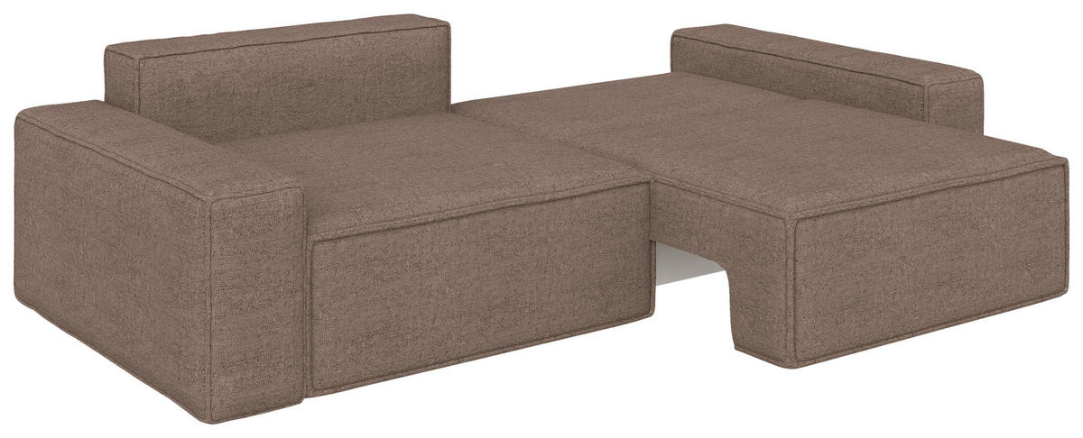 SCHLAFSOFA Webstoff Braun  - Schwarz/Braun, KONVENTIONELL, Kunststoff/Textil (256/83/115cm) - Carryhome