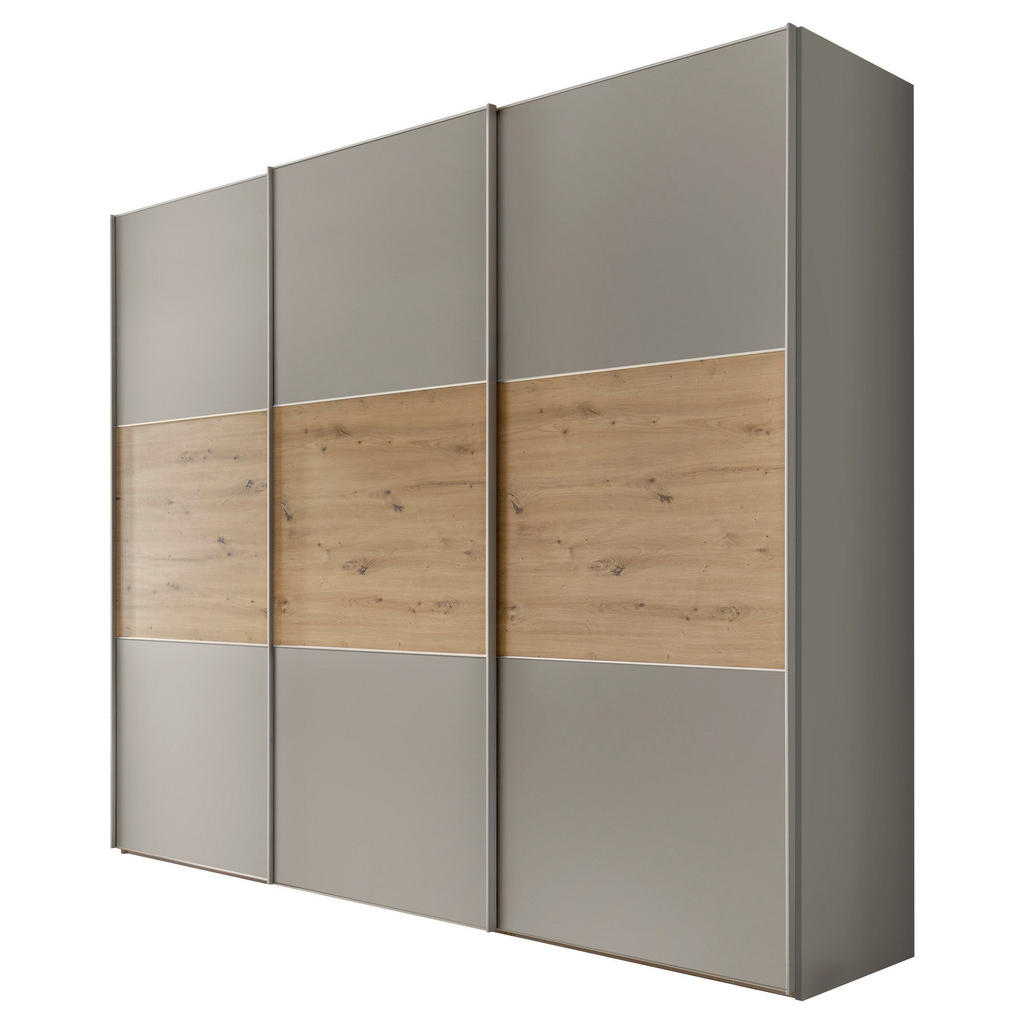 Schwebetürenschrank 249cm Includo Grau/artisan Eiche