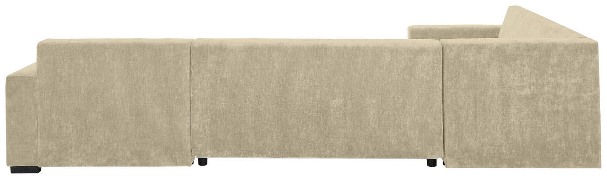 WOHNLANDSCHAFT Beige Chenille  - Beige/Schwarz, KONVENTIONELL, Kunststoff/Textil (183/311/140cm) - Ti'me