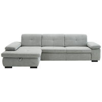ECKSOFA in Flachgewebe Alufarben  - Schwarz/Alufarben, Design, Textil/Metall (174/297cm) - Beldomo Style