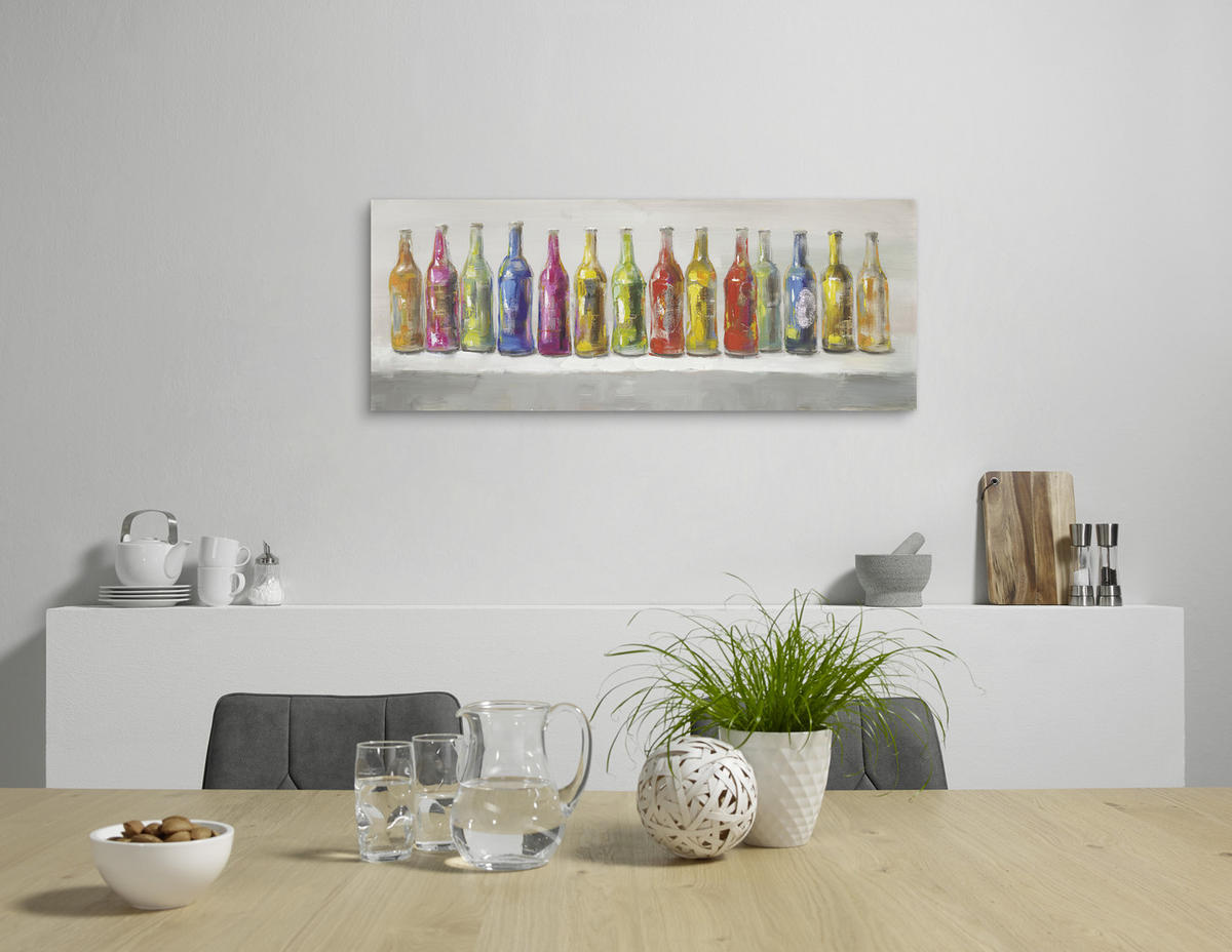 ÖLGEMÄLDE Essen & Trinken  - Multicolor, LIFESTYLE, Holz/Textil (50/150cm) - Monee