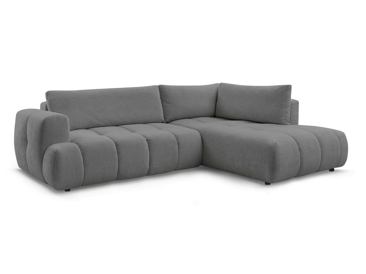 ECKSCHLAFSOFA FUJI Leinenoptik Dunkelgrau  inkl.  - Dunkelgrau/Schwarz, MODERN, Kunststoff/Textil (282/204cm)