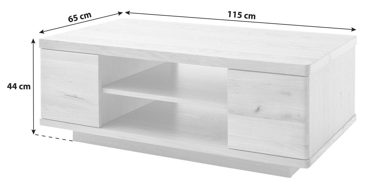 COUCHTISCH in Holz, Holzwerkstoff  - Eiche Bianco, Design, Holz/Holzwerkstoff (115/44/65cm) - Livetastic