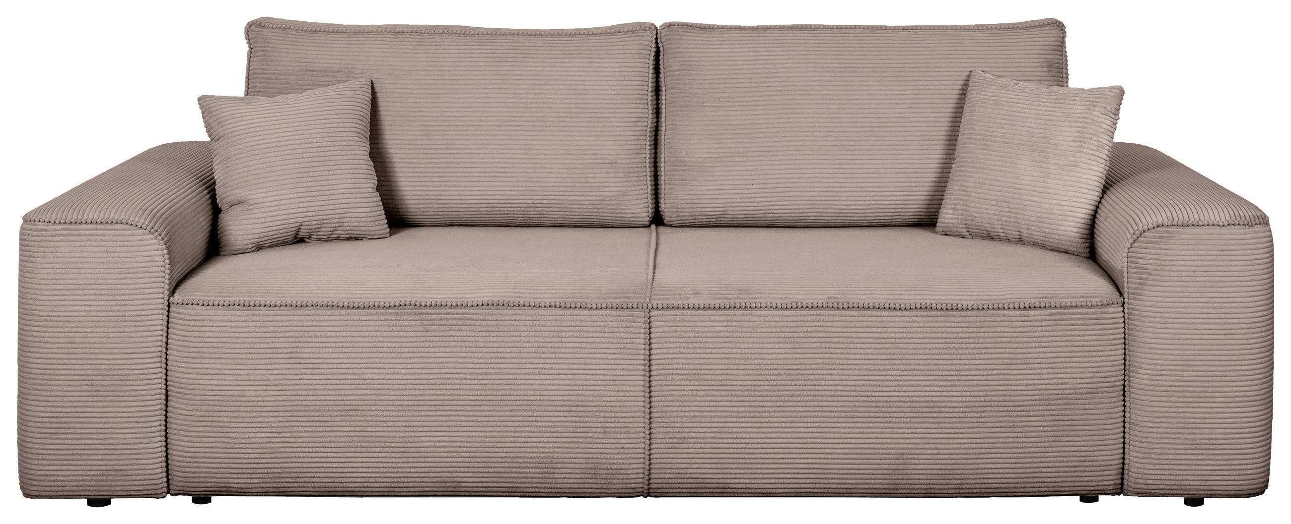 SCHLAFSOFA  mit Rücken echt, Armteil links, Armteil rechts Cord Hellgrau  - Hellgrau/Schwarz, Design, Kunststoff/Textil (261/95/108cm) - Xora