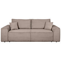 SCHLAFSOFA  mit Rücken echt, Armteil links, Armteil rechts Cord Hellgrau  - Hellgrau/Schwarz, Design, Kunststoff/Textil (261/95/108cm) - Xora