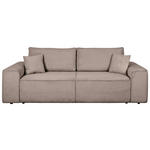 SCHLAFSOFA  mit Rücken echt, Armteil links, Armteil rechts Cord Hellgrau  - Hellgrau/Schwarz, Design, Kunststoff/Textil (261/95/108cm) - Xora