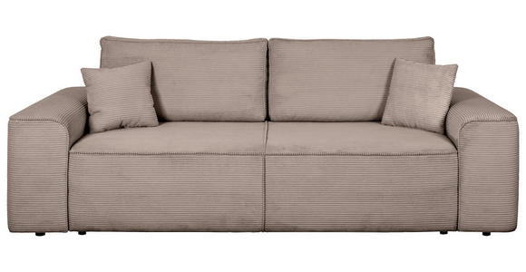 SCHLAFSOFA  mit Rücken echt, Armteil links, Armteil rechts Cord Hellgrau  - Hellgrau/Schwarz, Design, Kunststoff/Textil (261/95/108cm) - Xora