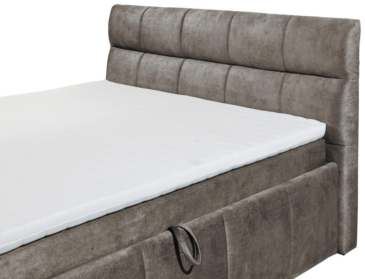 BOXBETT 180/200 cm  in Greige  - Greige/Schwarz, Konventionell, Kunststoff/Textil (180/200cm) - Modante