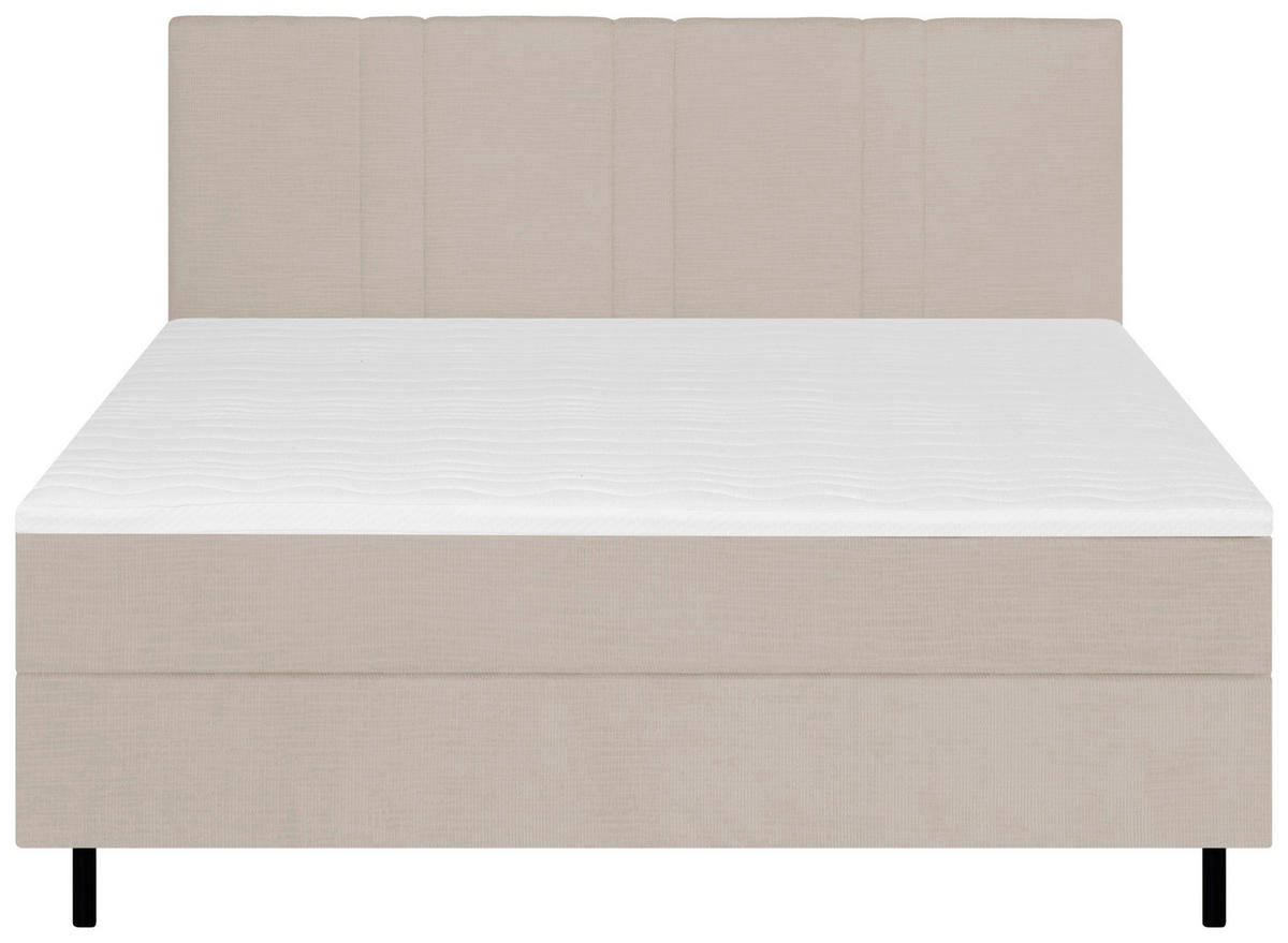 BOXSPRINGBETT 120/200 cm  in Perlmutt  - Perlmutt/Schwarz, Design, Textil/Metall (120/200cm) - Welnova