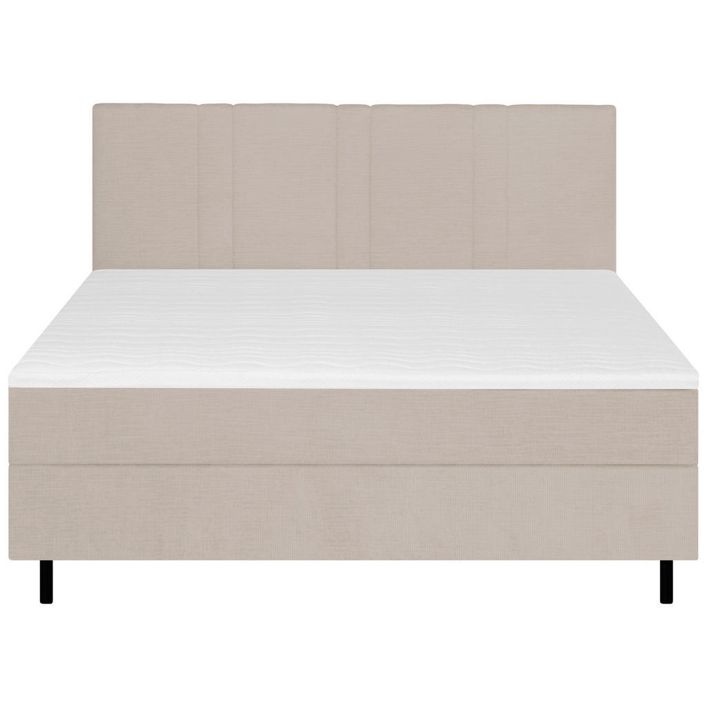 Thumbnail - Welnova Boxspringbett, Beige, Textil, H4 + H5, 7-Zonen, Höhe ca. 19 cm, 140x200 cm, Topper durchgehend, Partnermatratze ...