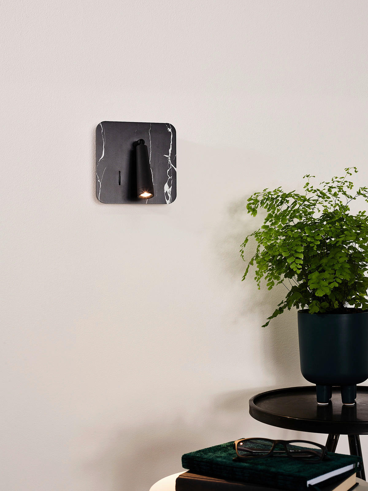 LESELEUCHTE Oregon 15/15/10 cm  - Schwarz/Weiß, Design, Metall (15/15/10cm) - Lucide