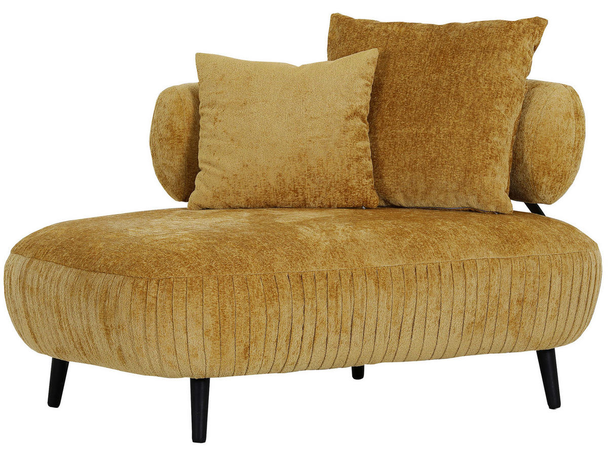 RÉCAMIERE Chenille Gelb  - Gelb/Schwarz, Design, Holz/Textil (170/85/110cm) - Landscape