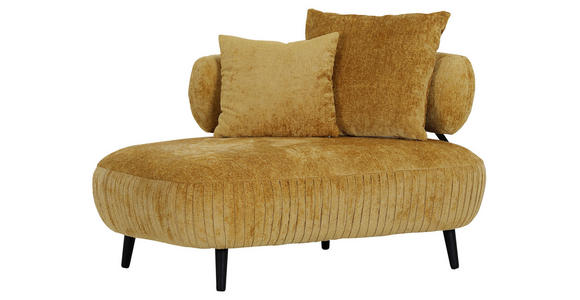 RÉCAMIERE Belisa in Chenille Gelb  - Gelb/Schwarz, Design, Holz/Textil (170/85/110cm) - Landscape