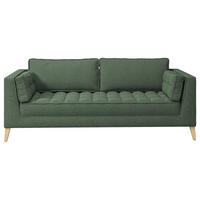 3-SITZER-SOFA in Bouclé Dunkelgrün  - Dunkelgrün/Naturfarben, Design, Holzwerkstoff/Textil (170/95/85cm) - MID.YOU