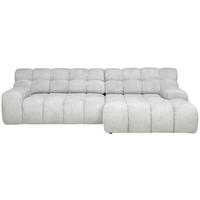 ECKSOFA in Webstoff Silberfarben  - Silberfarben/Schwarz, Modern, Kunststoff/Textil (297/180cm) - Welnova