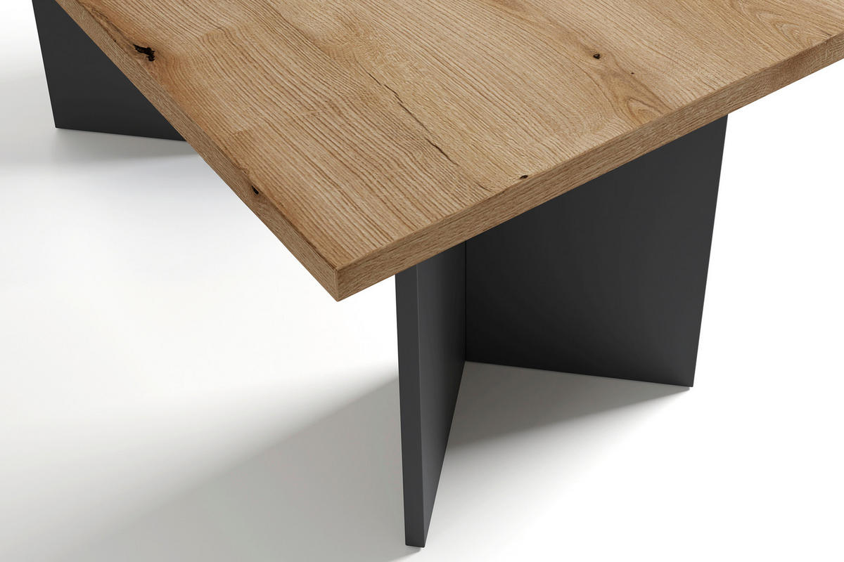 ESSTISCH rechteckig Anthrazit, Eichefarben  - Eichefarben/Anthrazit, MODERN, Holzwerkstoff (160/90/75,5cm) - MID.YOU