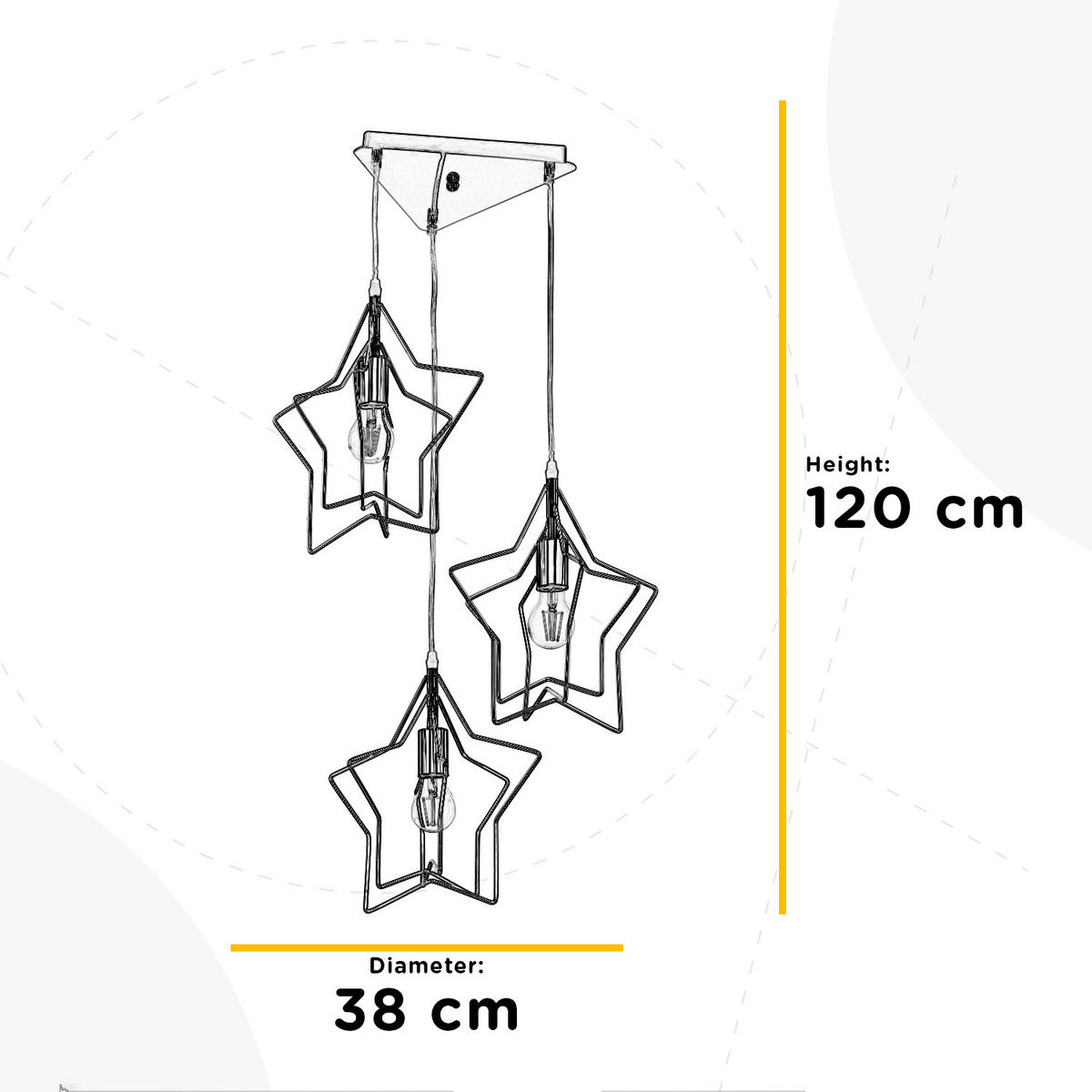 ZÁVESNÉ SVIETIDLO DO DET. IZB, 38/120 cm  - chrómová, Design, kov (38/120cm)