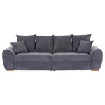 BIGSOFA in Cord Dunkelgrau  - Eichefarben/Dunkelgrau, KONVENTIONELL, Holz/Textil (270/72/109cm) - Carryhome