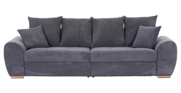 BIGSOFA in Cord Dunkelgrau - Eichefarben/Dunkelgrau, KONVENTIONELL, Holz/Textil (270/72/109cm) - Carryhome