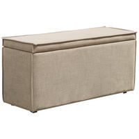 BETTBANK Flachgewebe Beige  - Beige/Schwarz, Design, Kunststoff/Textil (140/51/40cm) - home24