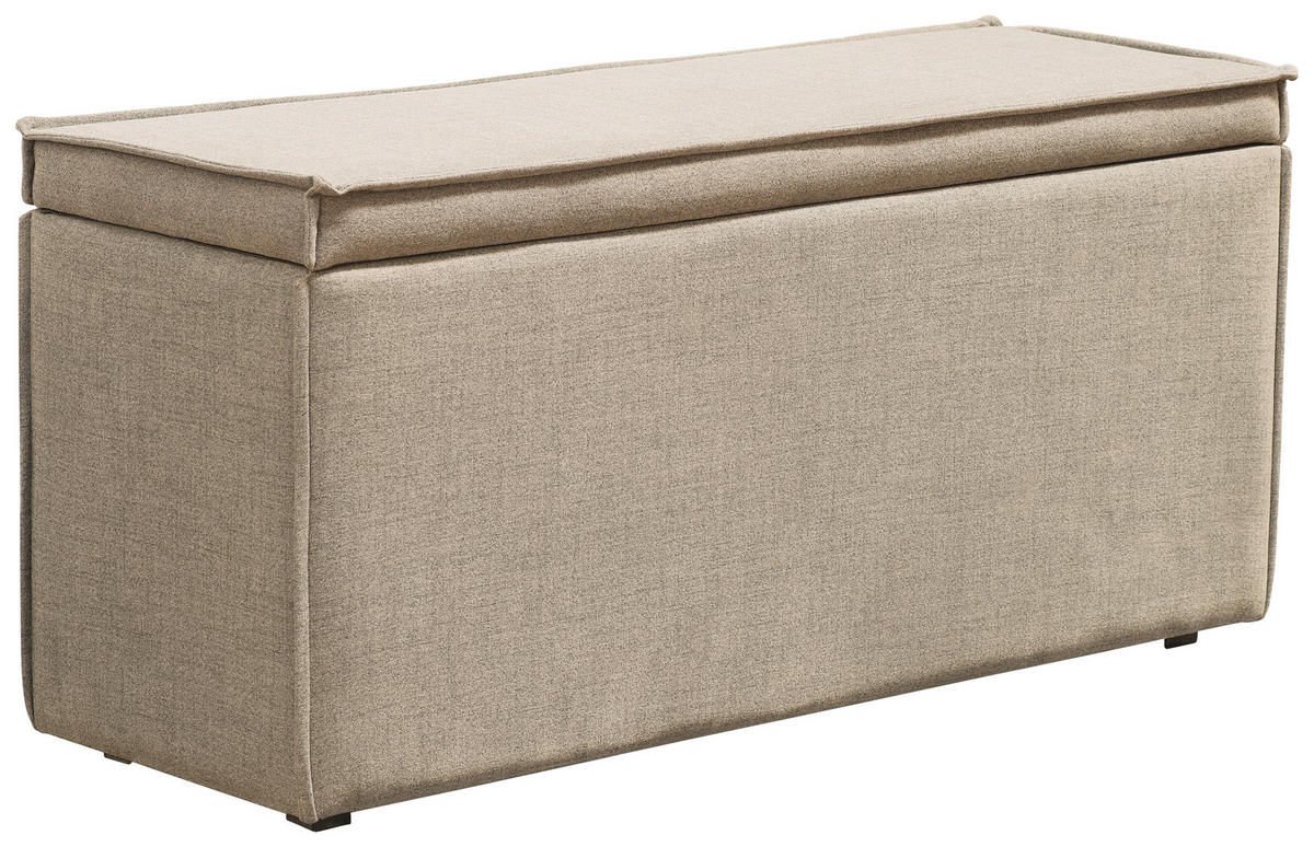 BETTBANK 140/51/40 cm   - Beige/Schwarz, Design, Kunststoff/Textil (140/51/40cm) - home24