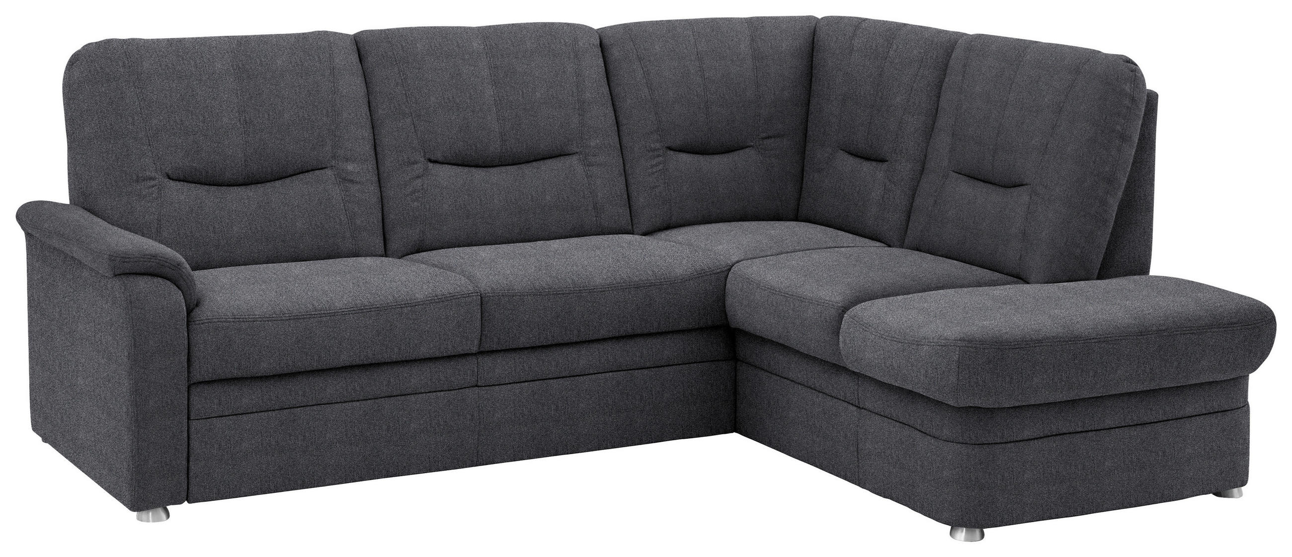 ECKSOFA  in Chenille Dunkelgrau  235/185 cm  - Dunkelgrau/Schwarz, KONVENTIONELL, Kunststoff/Textil (235/185cm) - Beldomo Comfort