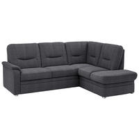 ECKSOFA  in Chenille Dunkelgrau  235/185 cm  - Dunkelgrau/Schwarz, KONVENTIONELL, Kunststoff/Textil (235/185cm) - Beldomo Comfort
