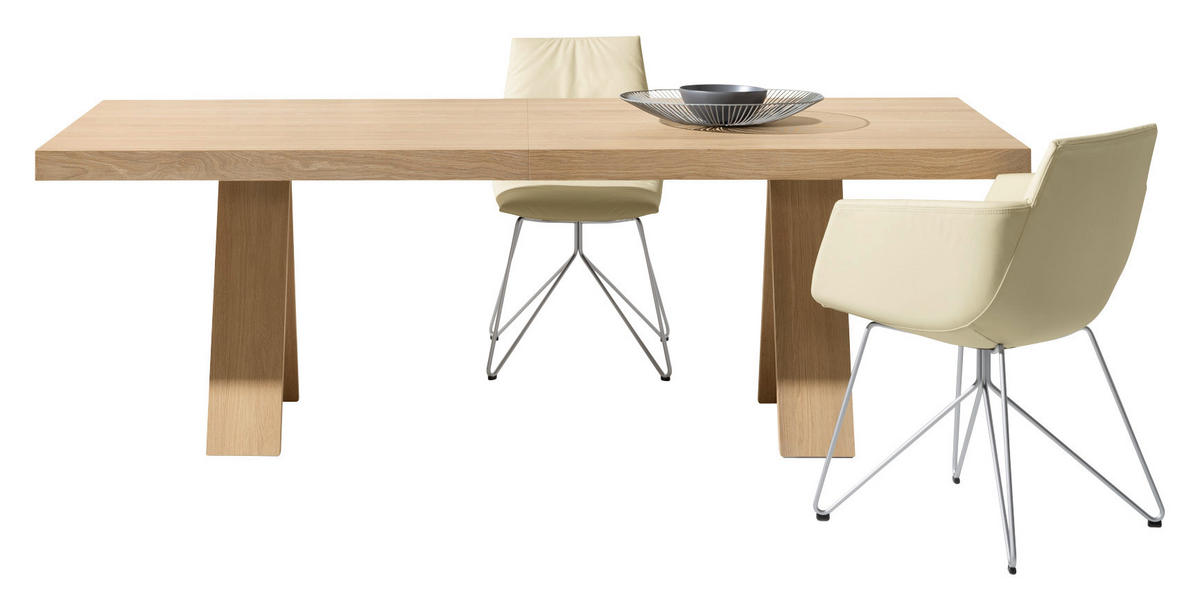 ESSTISCH in Holz 250-350/100/75 cm  - Eiche Bianco, Natur, Holz (250-350/100/75cm) - TEAM 7