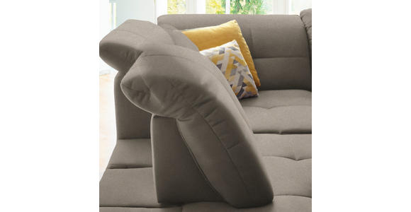 ECKSOFA in Chenille Hellbraun 240/308 cm - Hellbraun/Schwarz, Design, Textil/Metall (240/308cm) - Xora