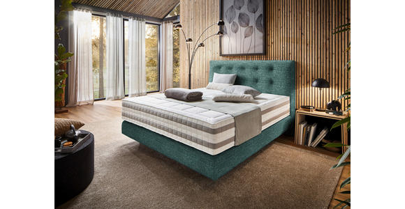 BOXSPRINGBETT 160/200 cm  in Grün  - Grün, KONVENTIONELL, Holz/Textil (160/200cm) - Dieter Knoll