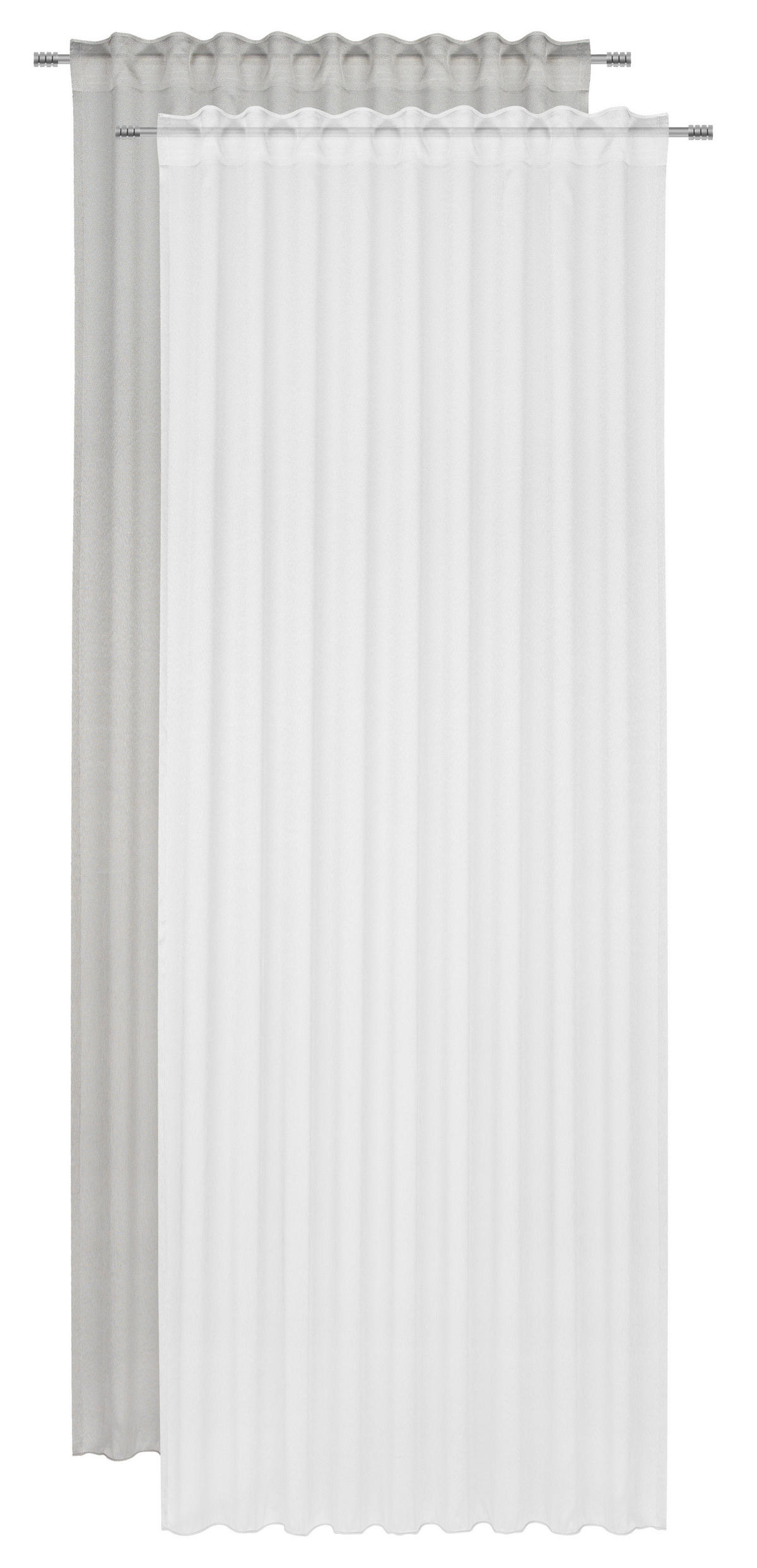 FERTIGVORHANG halbtransparent  - Weiss, Konventionell, Textil (140/260cm) - Dieter Knoll