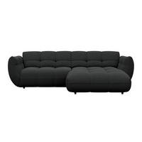 ECKSOFA Chenille Schwarz  - Schwarz, Trend, Kunststoff/Textil (280/178cm) - MID.YOU