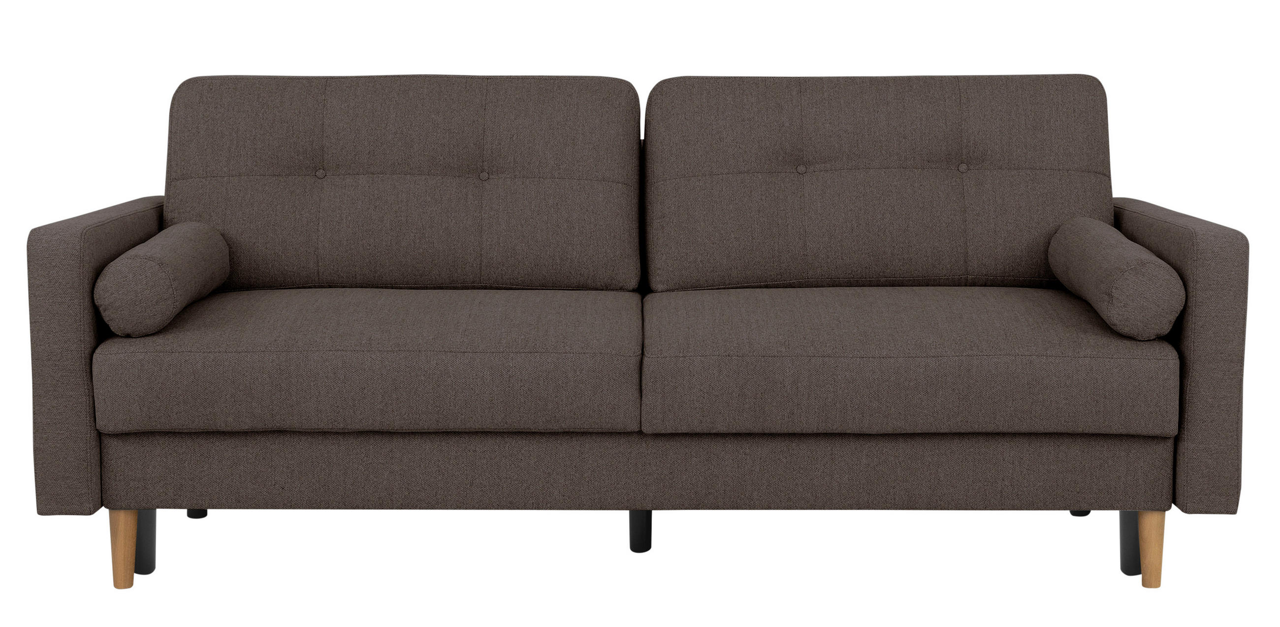 SCHLAFSOFA in Grau  - Buchefarben/Grau, Design, Holz/Textil (222/93/99cm) - MID.YOU