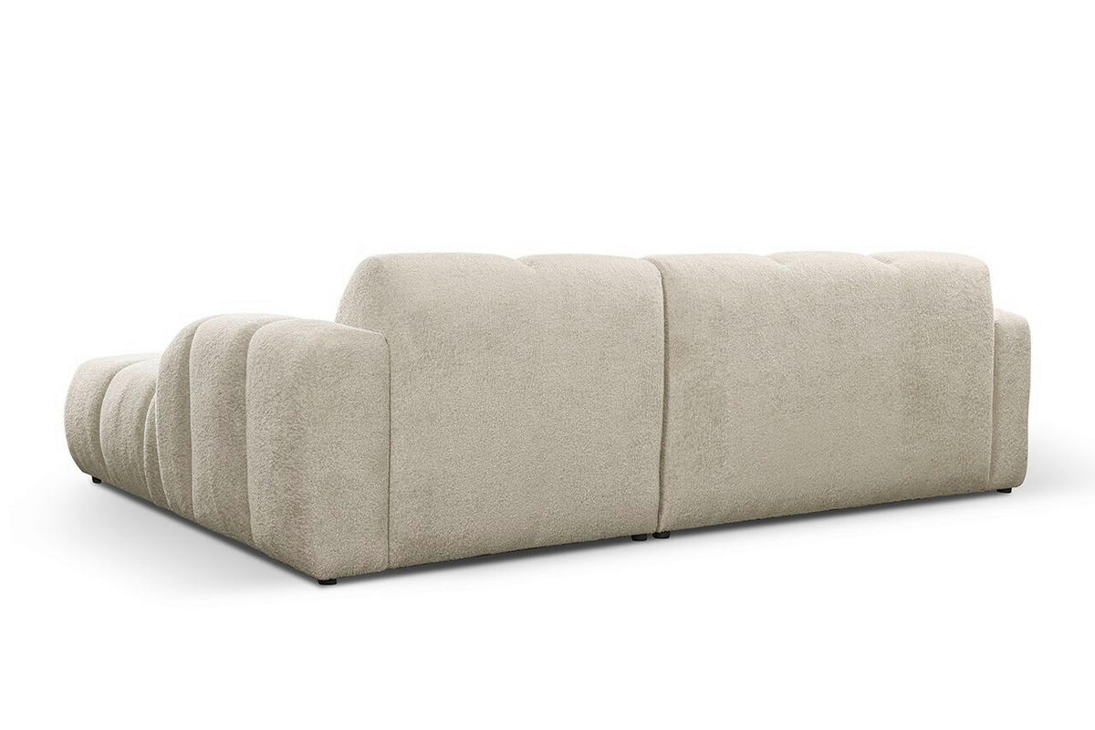 ECKSOFA VENTO in Struktur Beige  255/175 cm  - Beige/Schwarz, Design, Holz/Holzwerkstoff (255/175cm) - MID.YOU