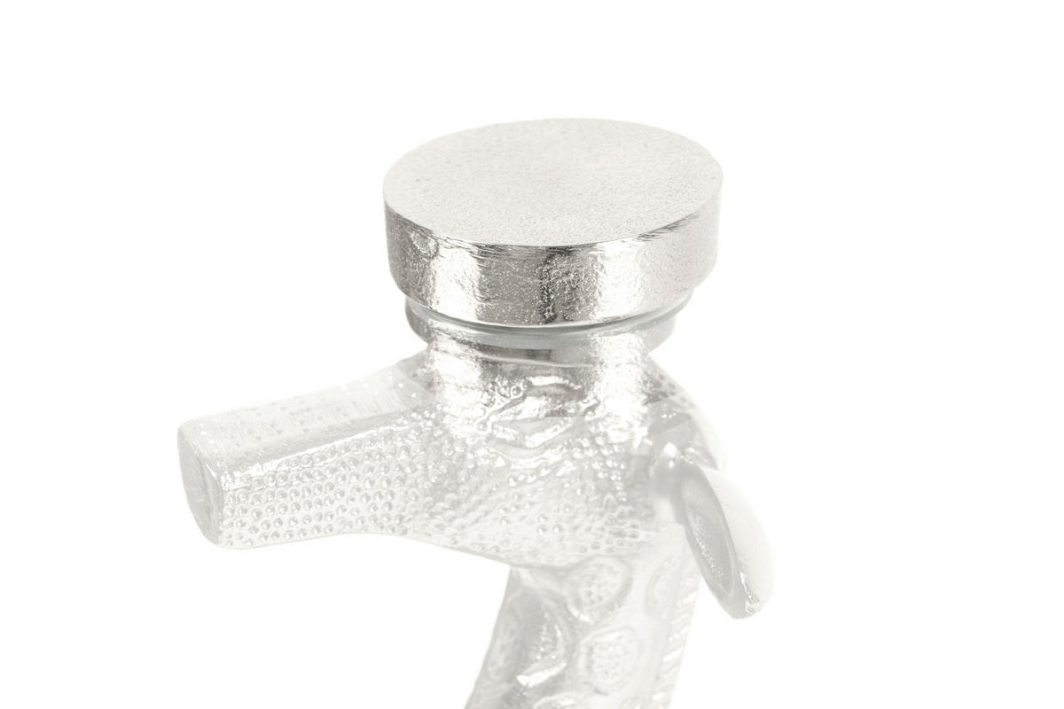 BEISTELLTISCH 40/40/58 cm Silberfarben rund  - Silberfarben, Design, Glas/Metall (40/40/58cm) - Kayoom