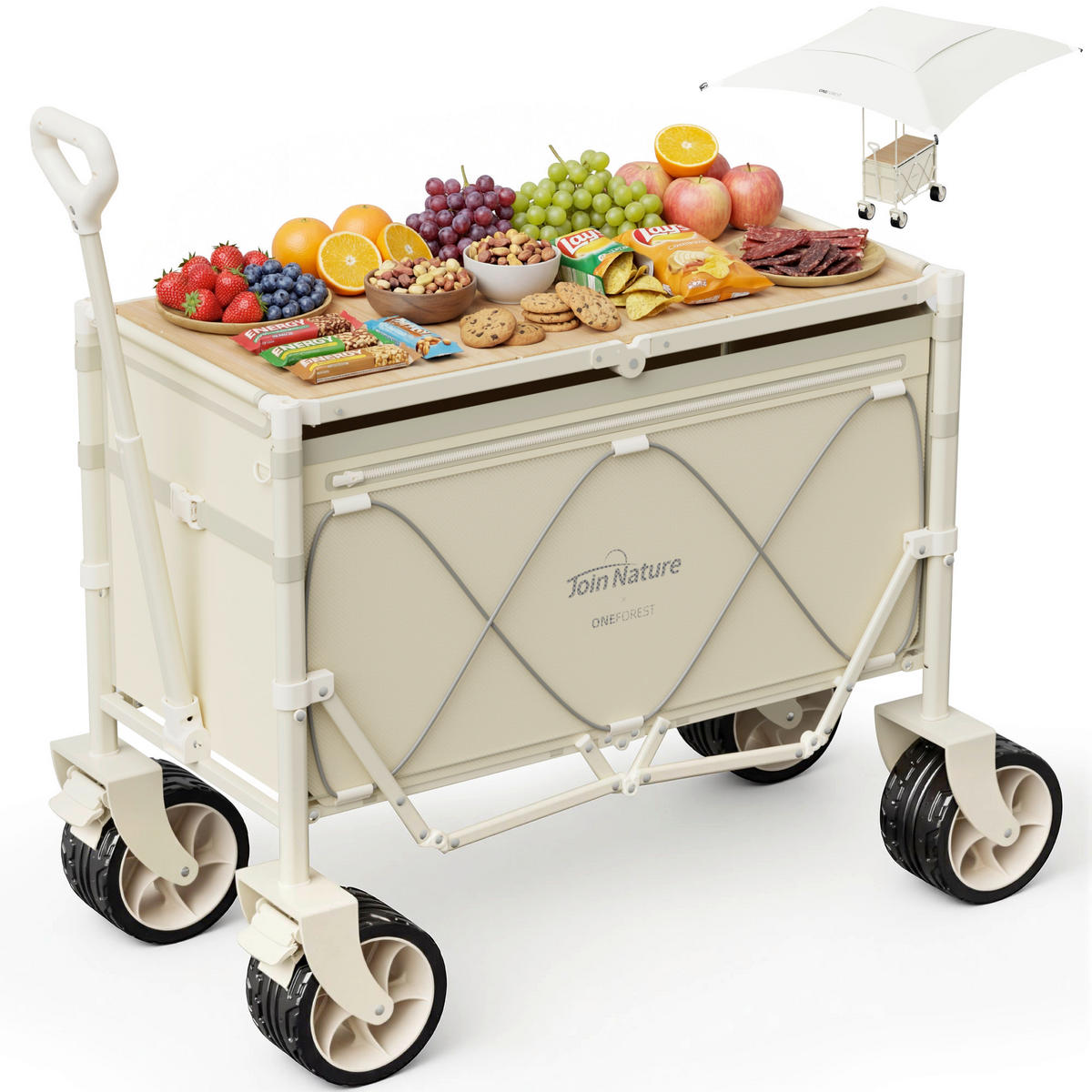 BOLLERWAGEN    - Beige, Basics, Textil/Metall (84/63/41cm) - Modante