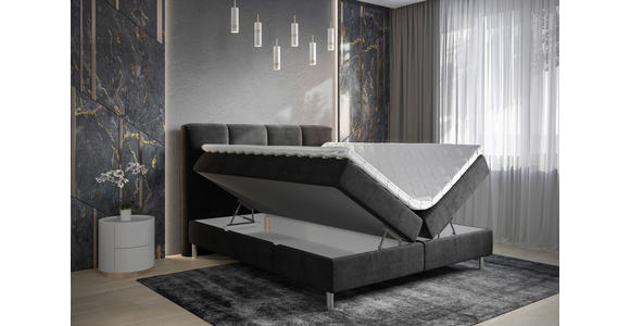 BOXBETT 180/200 cm  in Anthrazit  - Chromfarben/Anthrazit, Design, Holz/Holzwerkstoff (180/200cm) - Esposa