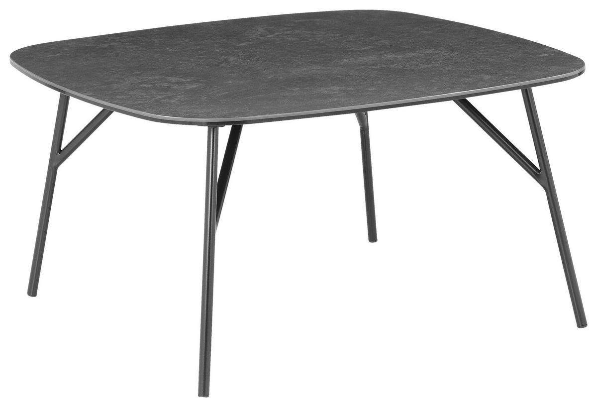 COUCHTISCH Klarglas 75/75/40 cm quadratisch Grau, Schwarz  - Schwarz/Grau, Basics, Glas/Keramik (75/75/40cm) - Xora