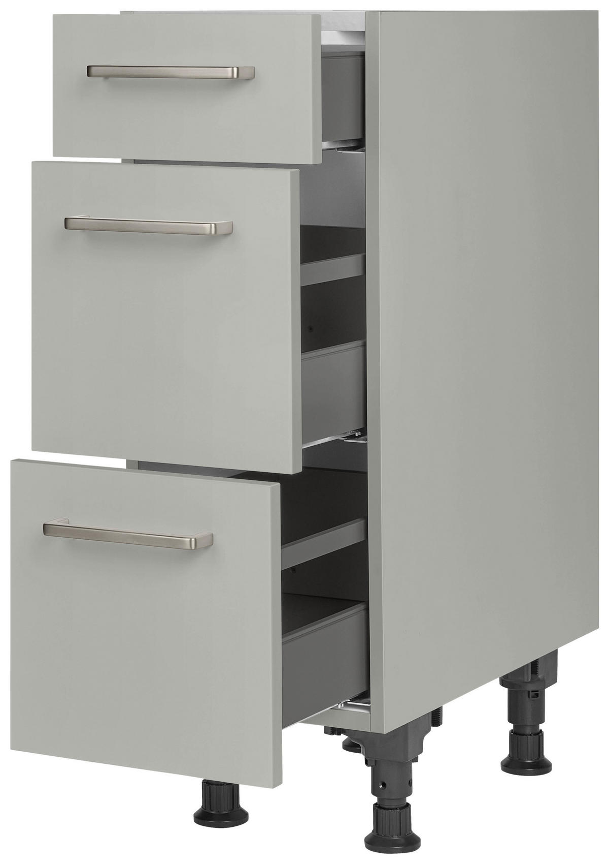 SCHUBKASTENUNTERSCHRANK 30/87/56 cm  in Grau  - Edelstahlfarben/Grau, MODERN, Holzwerkstoff/Metall (30/87/56cm) - Nobilia