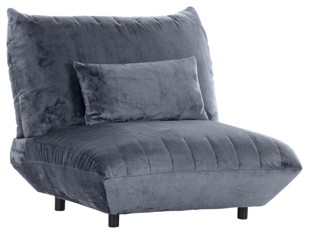 FÅTÖLJ i textil blågrå  - blågrå/svart, Klassisk, textil/plast (100/86/100cm) - MID.YOU