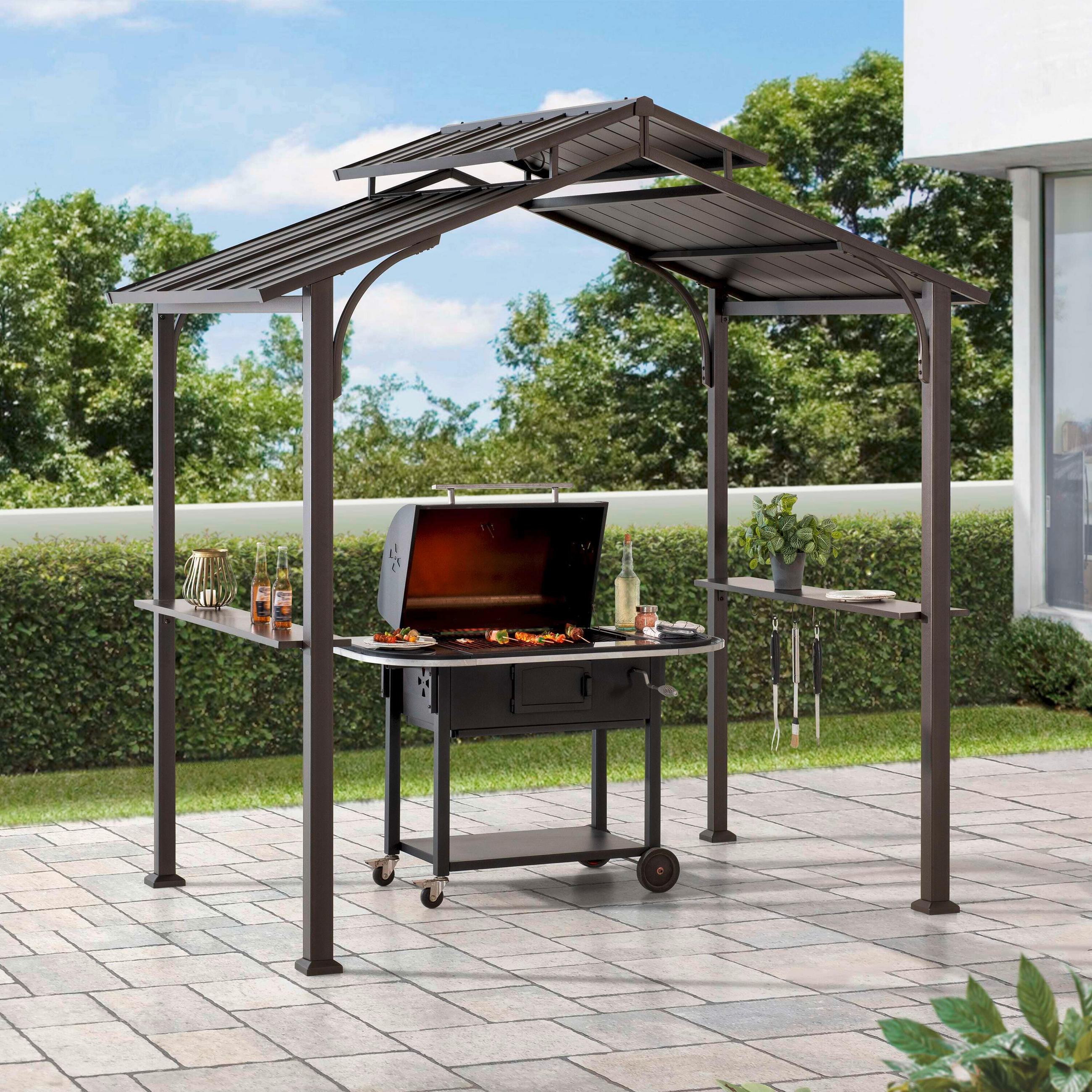 PAVILLON 242/248/153 cm Stahl  - Braun, Basics, Metall (242/248/153cm) - Modante